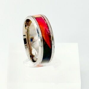 Silver Ring with Multicolor Inlay SIZE 10 #016